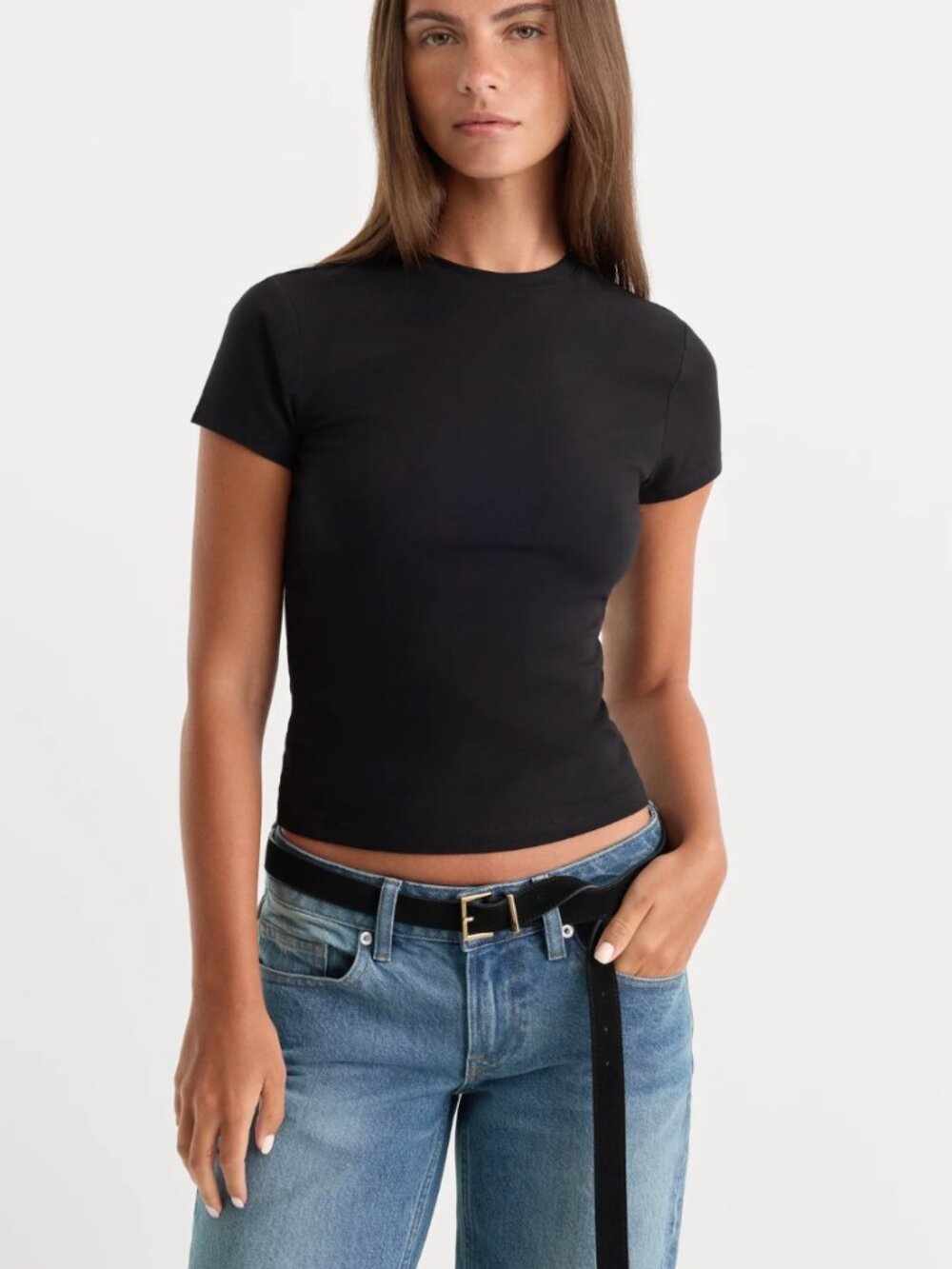 Good American Baby Tee, Size 5 (18/20 or 2X), Black